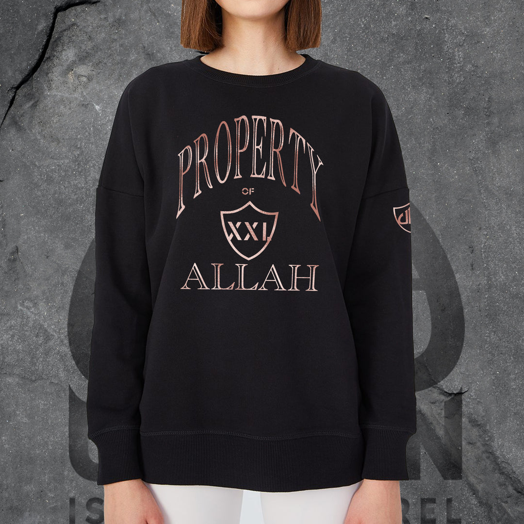 Property of Allah Crewneck Rose Gold Urban Islamic Apparel